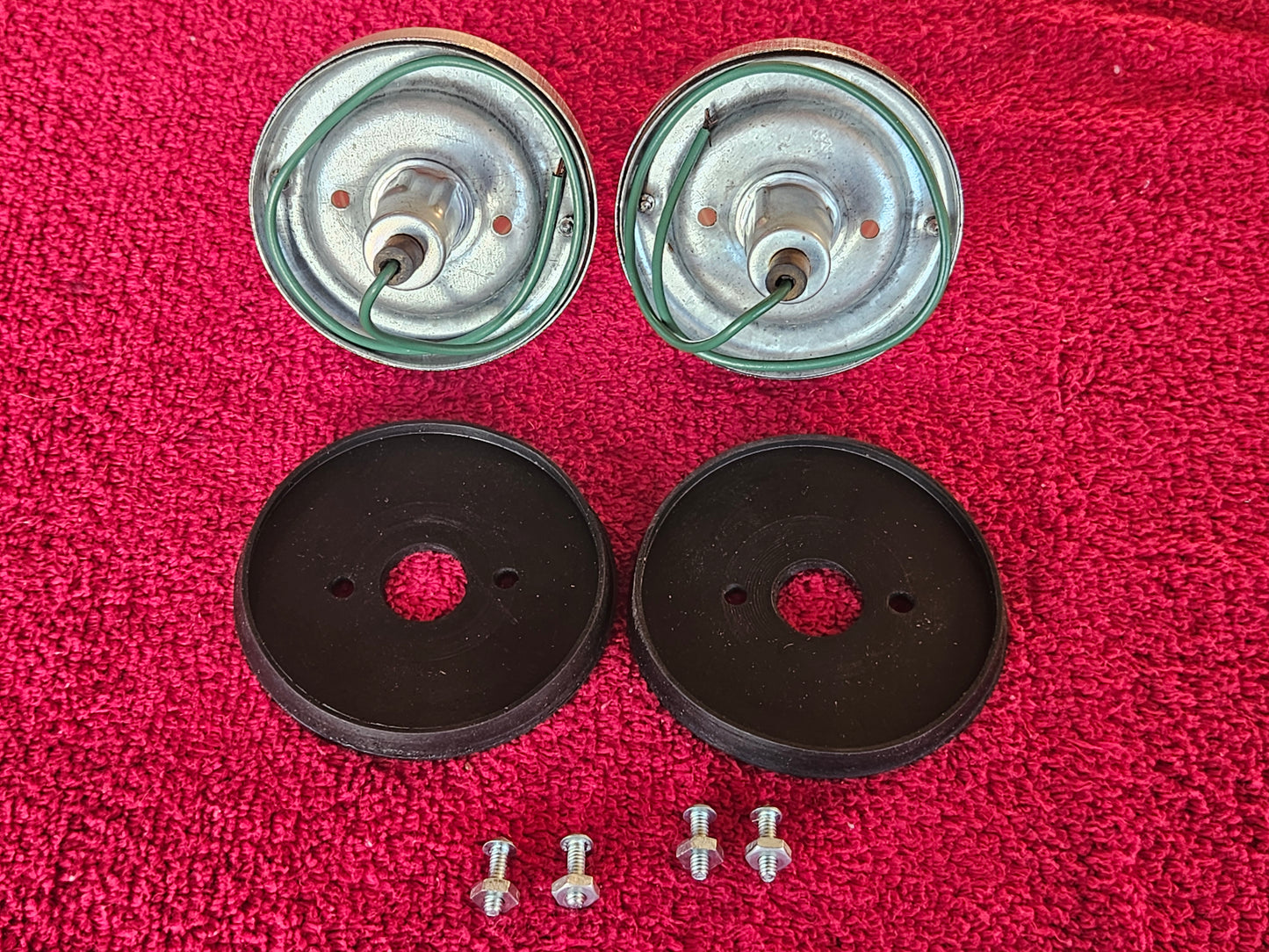 Sockets, rubber mounting pads and mounting bolts included with the pair