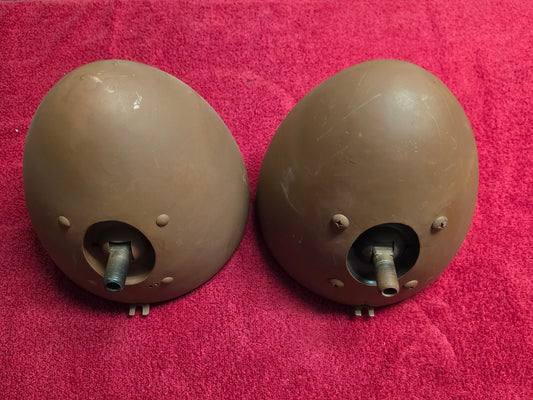 1936 Ford headlight buckets, rear view with mounting studs