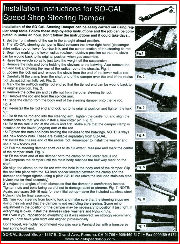 SO-CAL Speed Shop Steering Stabilizer Black NEW