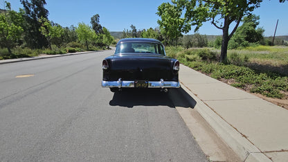 1955 Chevy 210 Del Ray 2-Door Post 383 Stroker 200R4 Black Lacquer SOLD