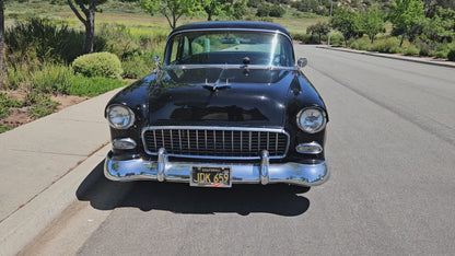 1955 Chevy 210 Del Ray 2-Door Post 383 Stroker 200R4 Black Lacquer SOLD