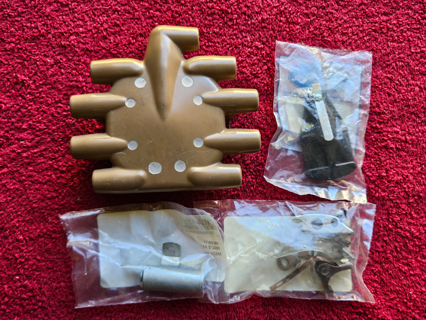 1942-1948 Ford Crab Tan Distributor Cap Rotor Dual Points Condenser Kit NEW