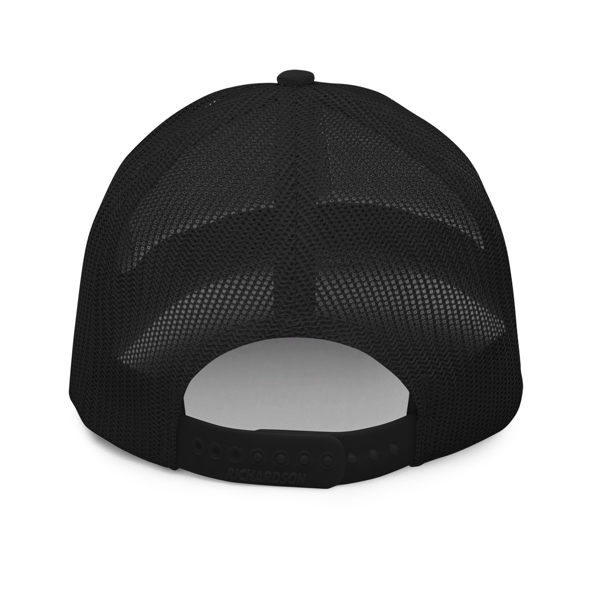 Flat Broke Speed V8 badge Richardson 112 trucker hat, Black, back
