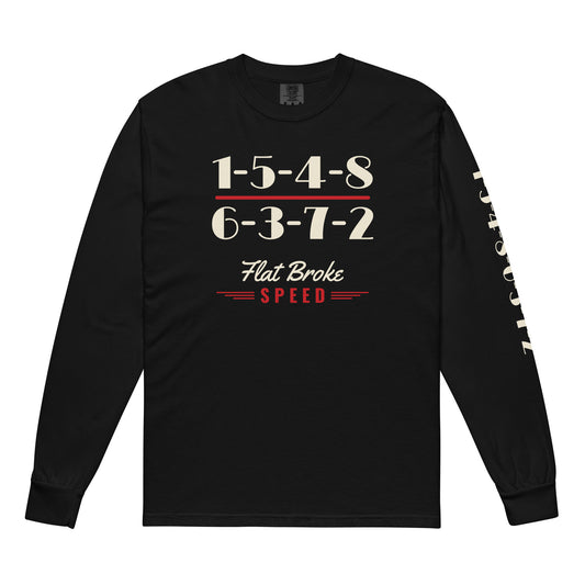 Flat Broke Speed firing order long sleeve shirt with sleeve print, Black, front