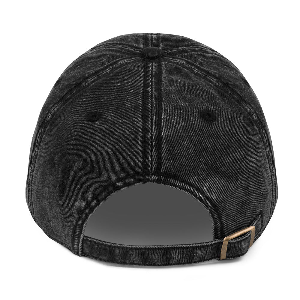Flat Broke Speed V8 logo vintage washed twill cap, Black, back