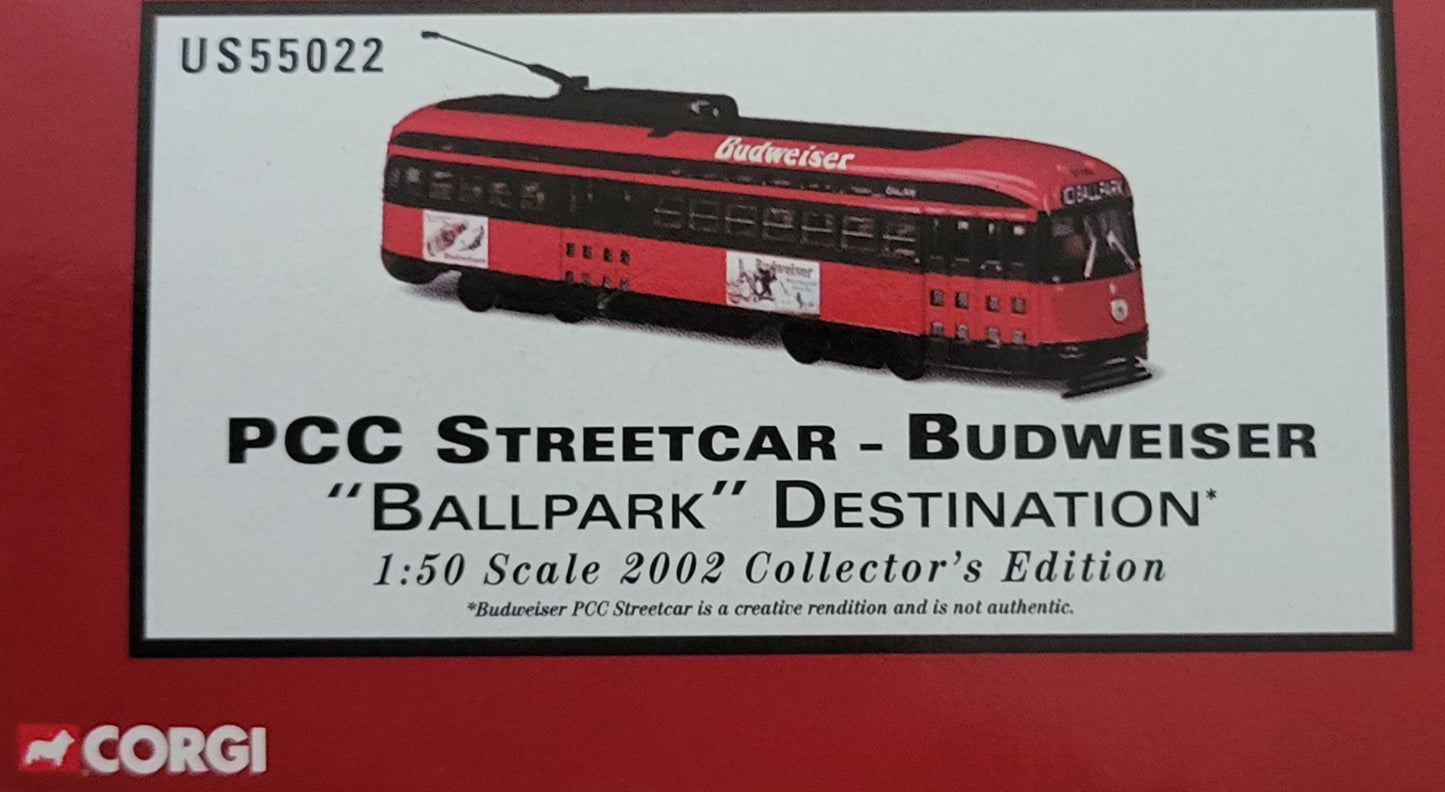 PCC Streetcar Budweiser Ballpark Destination Corgi 1:50 scale NEW