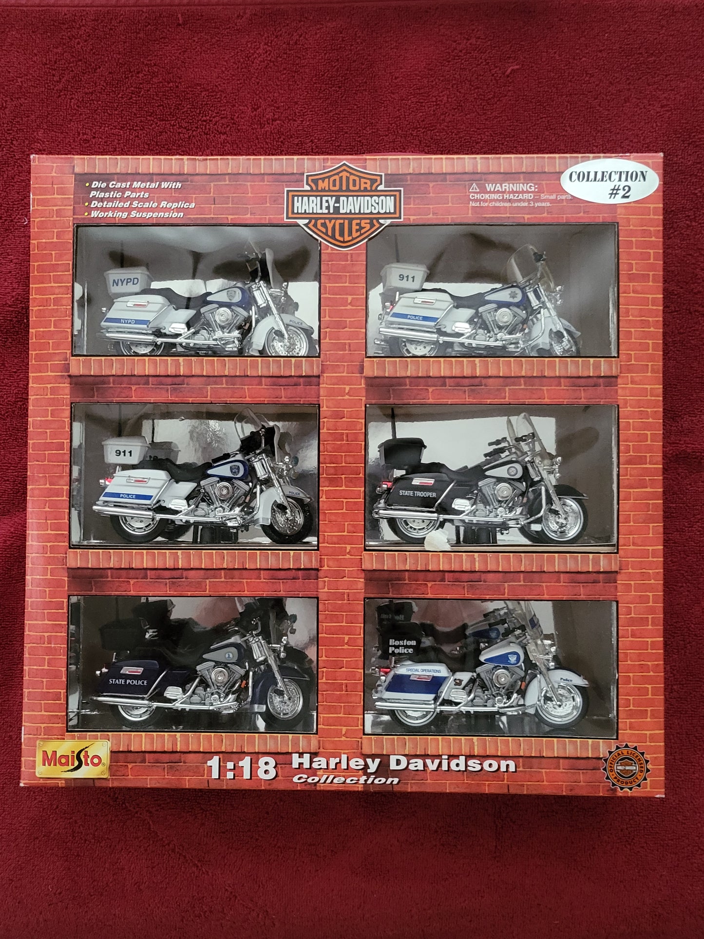 Harley Davidson Collection #2 Police Motorcycles 6 Maisto 1:18 scale NIB