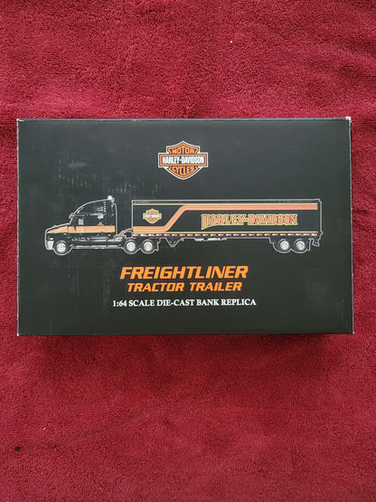 Harley Davidson Freightliner Tractor Trailer Bank 1:64 scale BOX