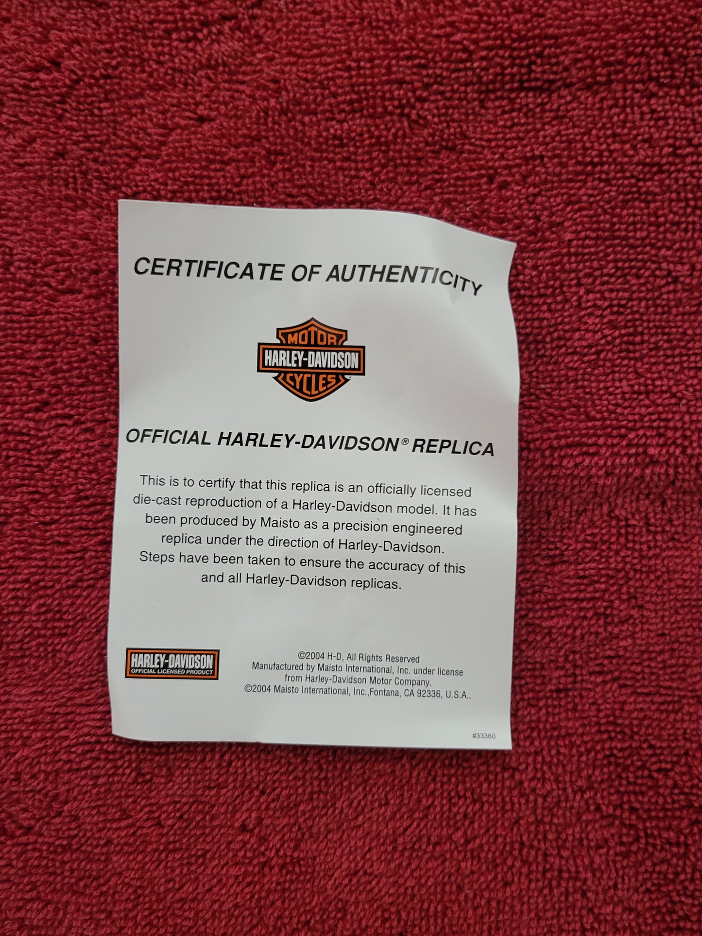 2001 Harley Davidson FXST Softail Standard Rewards Center Maisto 1:18 scale NEW