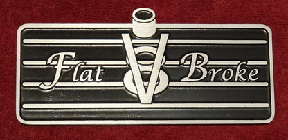 Ford Flathead Flat Broke V8 Car Club Plaque Cast Aluminum Black NEW